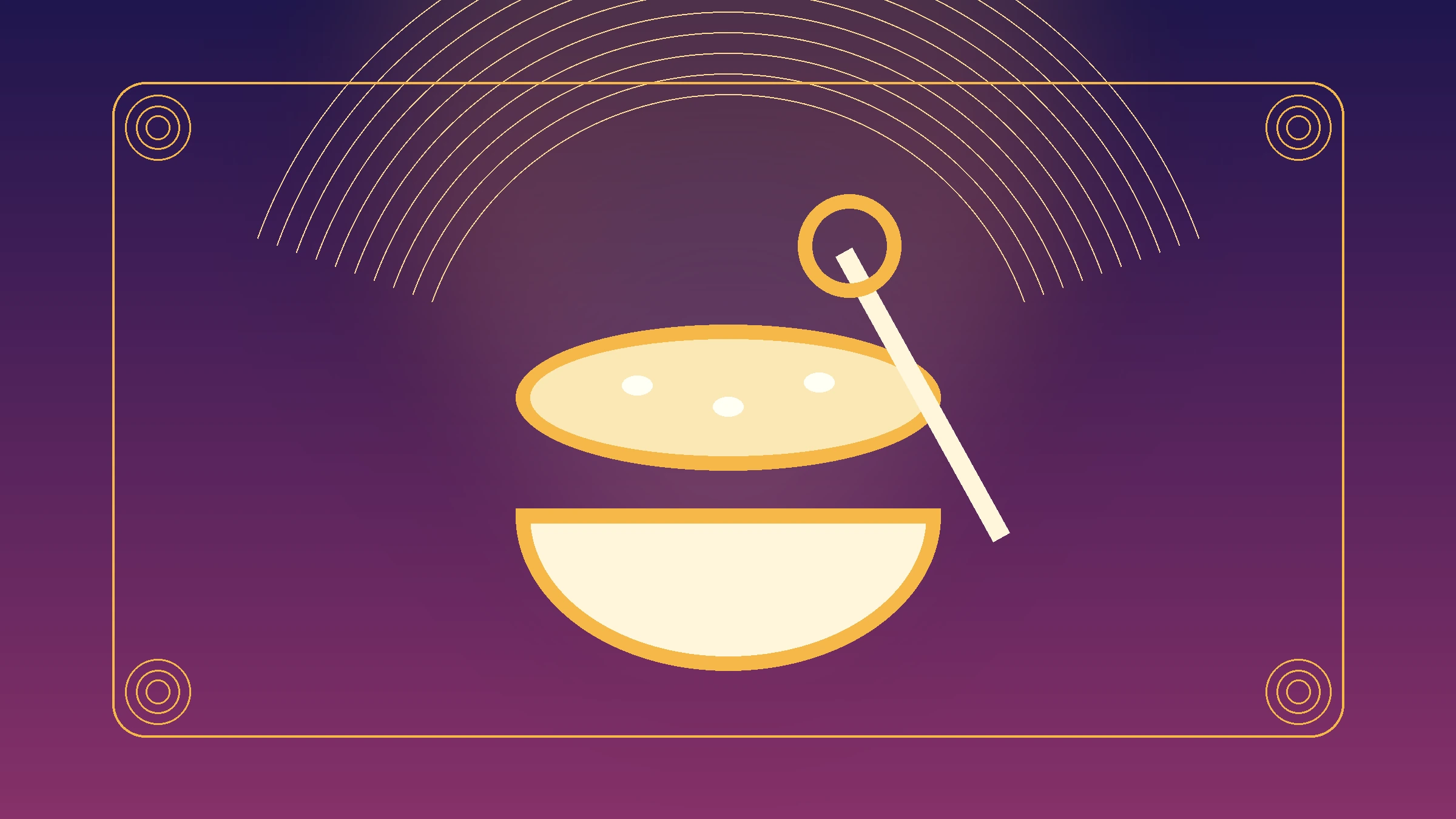 Bowl of food and spoon representing a child’s first ceremonial solid food