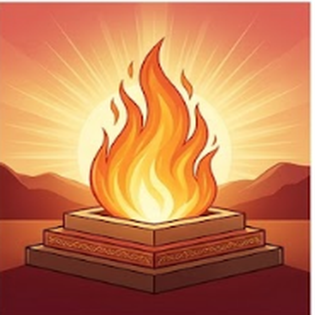 Agni and Tejas represented through a respectful symbolic natural scene
