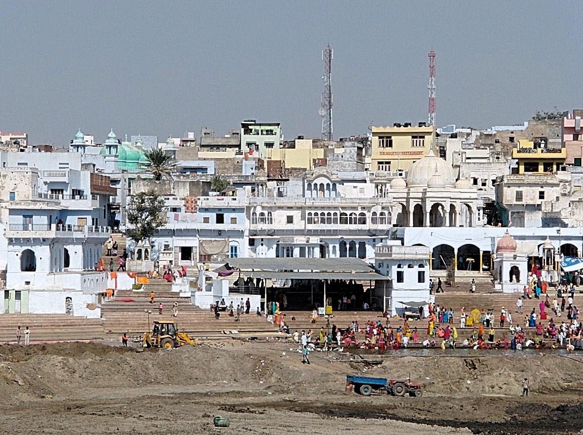 Pushkar Lake and its pilgrimage ghats in Rajasthan, India.