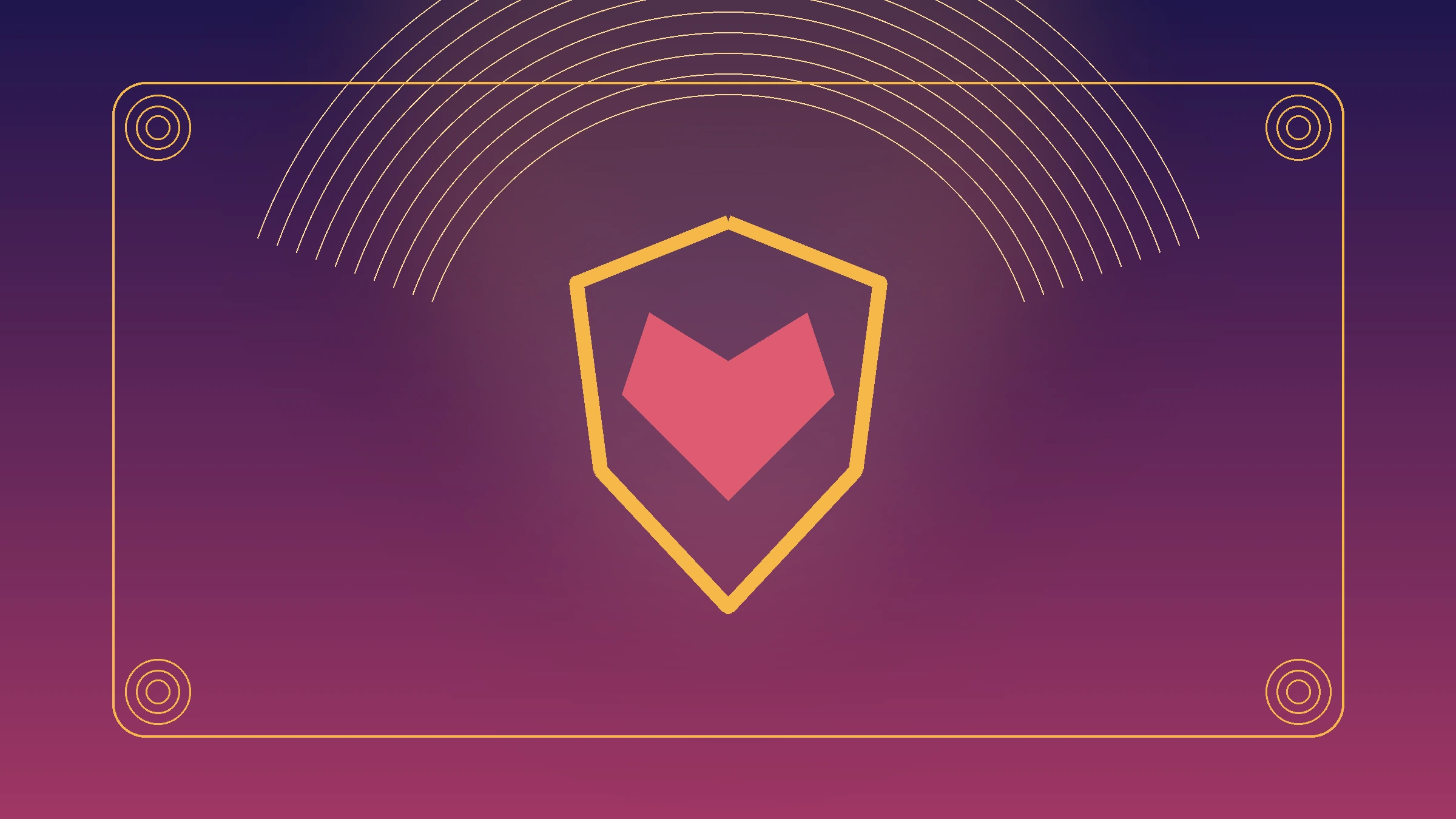 Protective shield and heart motif representing a contemporary prenatal blessing